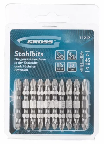 GROSS PH2-PZ2x45mm 10db professional bitkészlet kétvégű