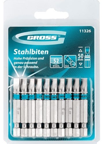 GROSS SL6x50mm 10db professional bitkészlet