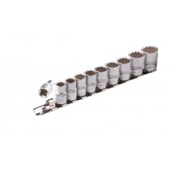   STELS 3/8 8-19mm Bi- Hex 10részes dugókulcs fej készlet Professional