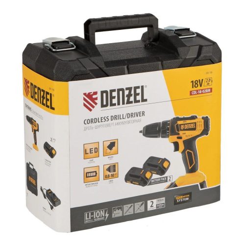 DENZEL 18V 2 akku 2 sebesség Li-Ion akkus fúró-csavarozó  CDL-18-02BM
