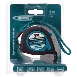   GROSS 3mx16mm professional mágneses mérőszalag  gumis akasztóvég