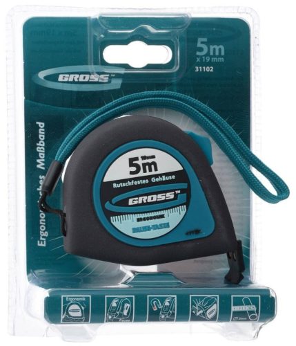 5mx19mm professional mágneses mérőszalag gumis akasztóvég