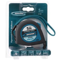   GROSS 5mx25mm professional mágneses mérőszalag gumis akasztóvég