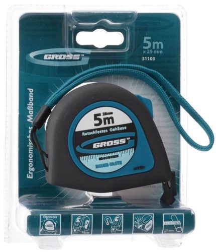 5mx25mm professional mágneses mérőszalag gumis akasztóvég