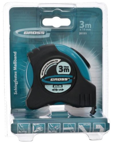 GROSS 3mx19mm professional mérőszalag 2 oldalas