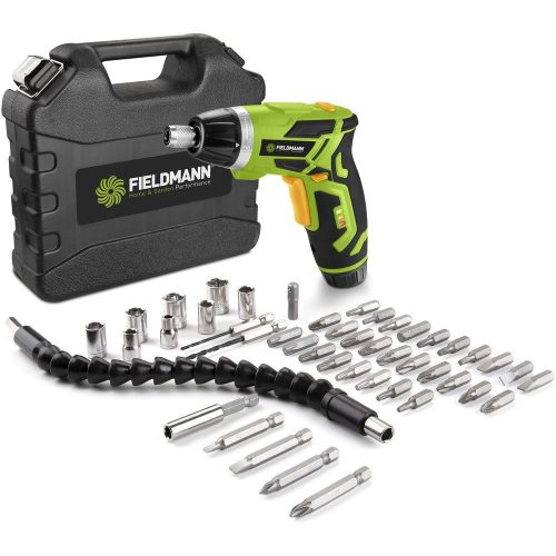 Fieldmann 3,6V akkumulátoros rúd- marokcsavarozó szett 50 db tartozék FDS 10155-A