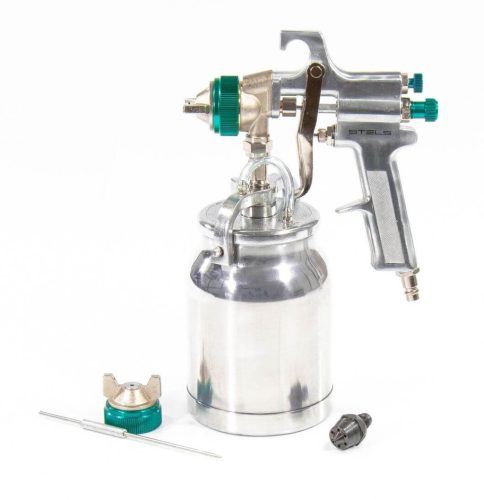 STELS Festékszóró 1L 1,8-2mm fúvóka AS 702 HP  professzionális, alsó tartály