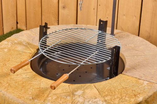 Kör bográcsozó, kerti grill, grillező, szalonnasütő