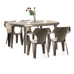 Elte 4+1 kerti bútor garnitúra szett cappuccino színben
