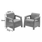 Corfu Relax duo kerti bútor garnitúra futura asztallal barna