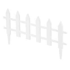   PALISAD 59x 22 cm dekoratív műanyag szegélykerítés, fehér, 9cm lábakkal, "Douchny"