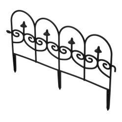   PALISAD 59,5x24 cm dekoratív kerítés, díszkerítés, 10 cm rögzítővel, fekete"Gothic"