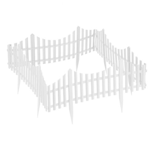 PALISAD 60x21,5 cm 4db dekoratív kerítés, díszkerítés, 11 cm rögzítő, fehér, "Smile"