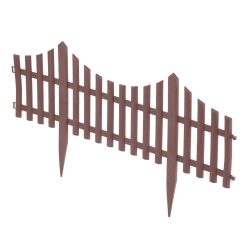   PALISAD 60x21,5 cm 4db dekoratív kerítés, díszkerítés, 11 cm rögzítő, barna, "Smile"