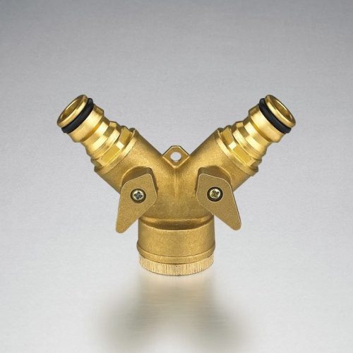 PALISAD 3/4 sárgaréz 2 csatornás elosztó csappal Y-elág locsolórendszerekhez külső