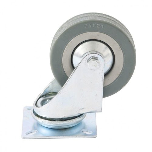 SIBRTEH 75x8,2x25,6mm 50kg platform kerék forgatható, fém agy, csapágyazott