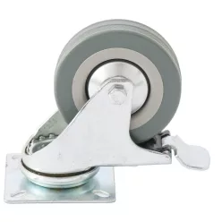  SIBRTEH 100x10,2x32mm 65kg fékezhető platform kerék forgatható, fém agy, csapágyazott