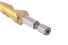 MTX 4-20mm HEX lépcsősfúró csavart horony, 2 éllel hatszög befogással TIN