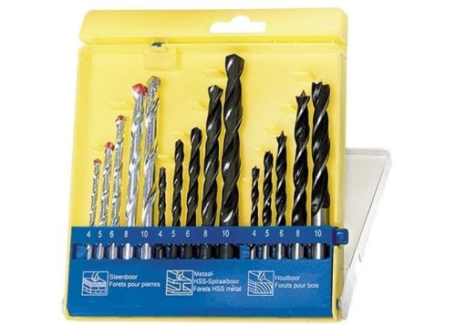 SPARTA 15db-os vegyes fúrószár szett beton/fa/fém