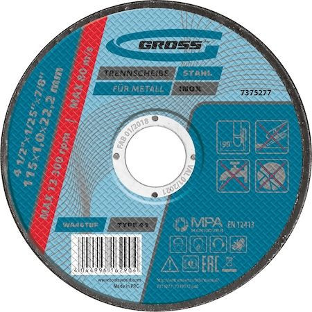 GROSS 125x1,2mm M14 Inox professional vágókorong