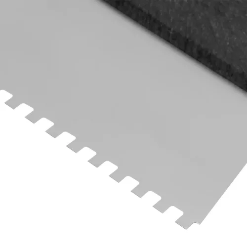 MTX 150 mm 6x6 mm INOX körmös glettvas, fogazott lepke, spatulya, műanyag nyél