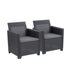 Claire duo műrattan kerti fotel grafit