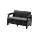 Corfu love seat, grafit színben, világos szürke párnával