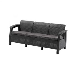   Corfu love seat max kanapé, grafit színben, világos szürke párnával