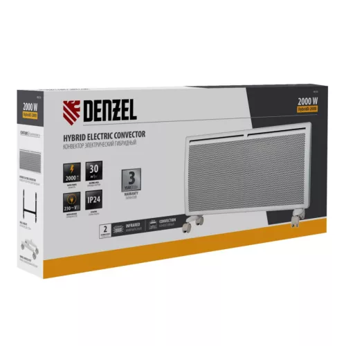 DENZEL 2000W hibrid programozható elektromos konvektor HybridX-2000 IR 30m² fűtőpanel